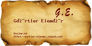 Gürtler Elemér névjegykártya